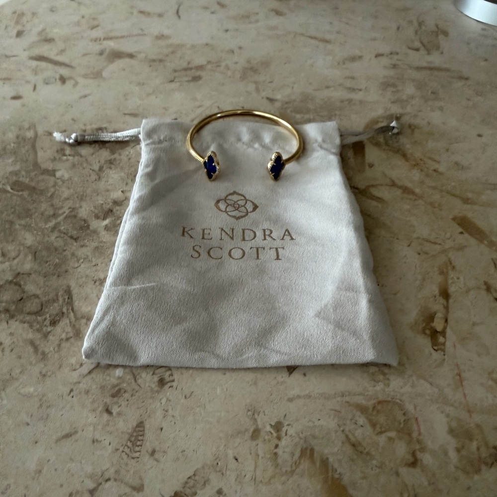 Kendra Scott Gold Bracelet with Blue Stone